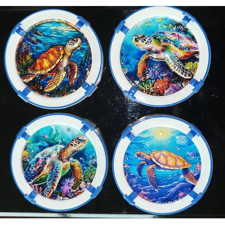 Custom Printing Tropical Beach Island Fridge Magnet Beach Resin Sea Turtle Souvenir Magnet