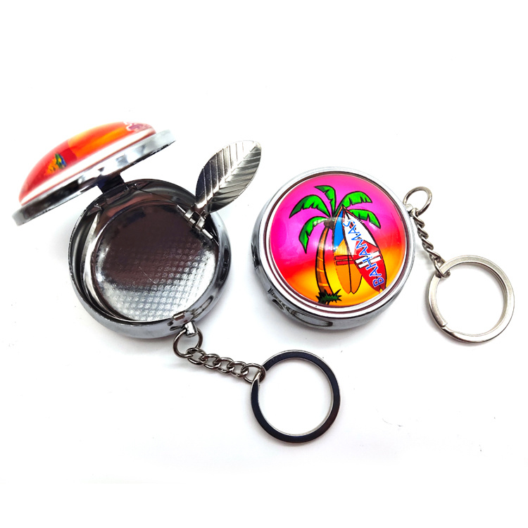 Custom Logo Metal Souvenir Pill Box Case Keychain Mini Pill Holder Keychain