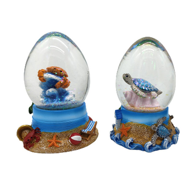 Custom Resin Animal Beach Turtle Souvenir Egg Snow Globe
