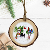 Natural Wood Christmas Ornament Hanging Custom Sublimation Ski Christmas Ornaments