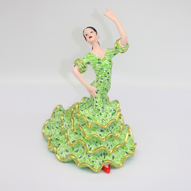 Factory Wholesale Resin Home Decor Statue Spain Espana Souvenir Dancer Flamenco Sculpture