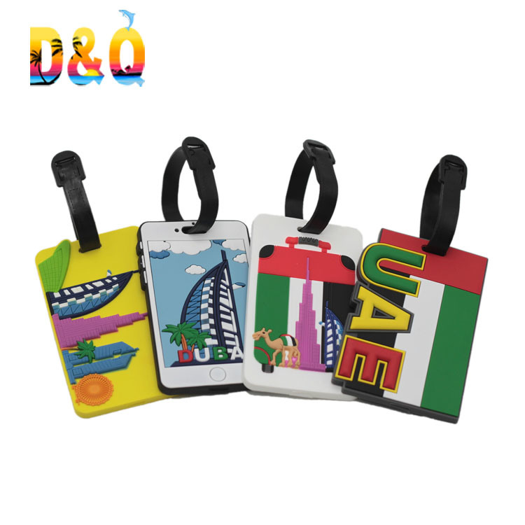 Wholesale Sublimation Travel Souvenir Gift Luggage Tag Custom PVC Silicone Luggage Tag