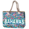 Custom Logo Canvas Summer Souvenir Bahamas Beach Bag with Rope Handle