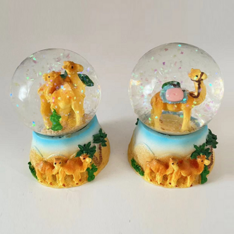 Custom Animal Resin Sahara Desert Saudi Arabia Bahrain Souvenir Camel Snow Globe