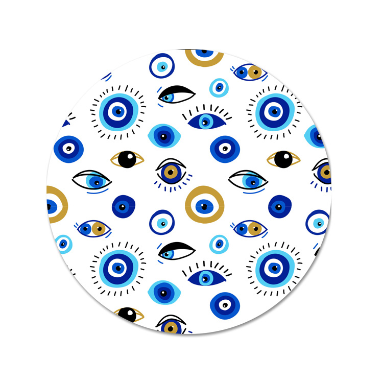 Custom Embossed Ceramic Round Square Evil Eye Coaster