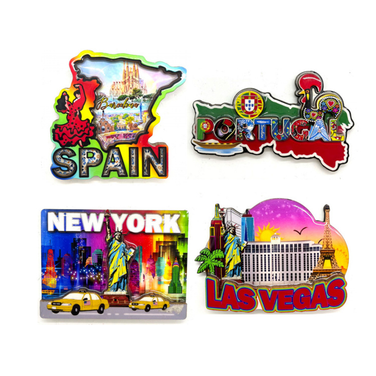 Customised Logo Country City Wood Fridge Magnet Wooden Souvenir Magnets for Tourists