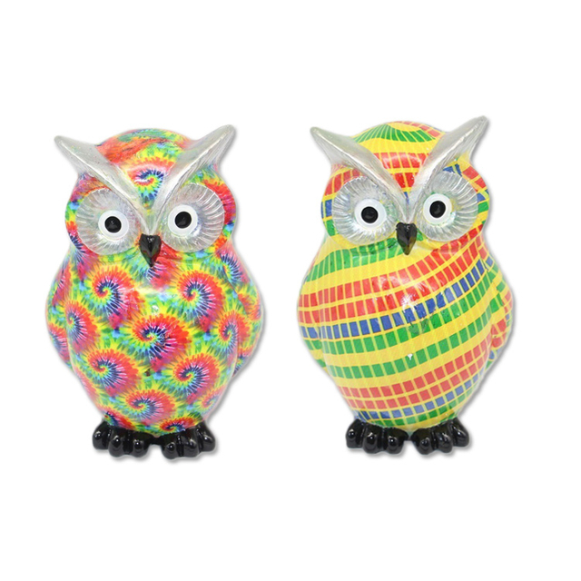 Wholesale Custom Animal Figurine Home Decor Colorful Resin Owl Statue