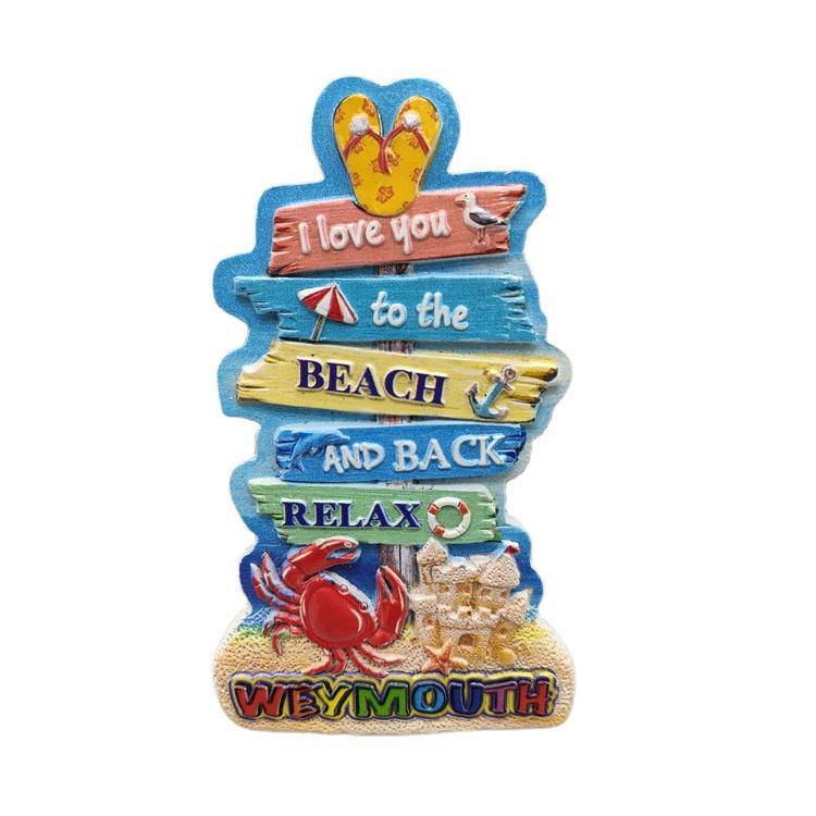 Custom Logo Printing Country City Beach Souvenir Resin 3D Fridge Magnets