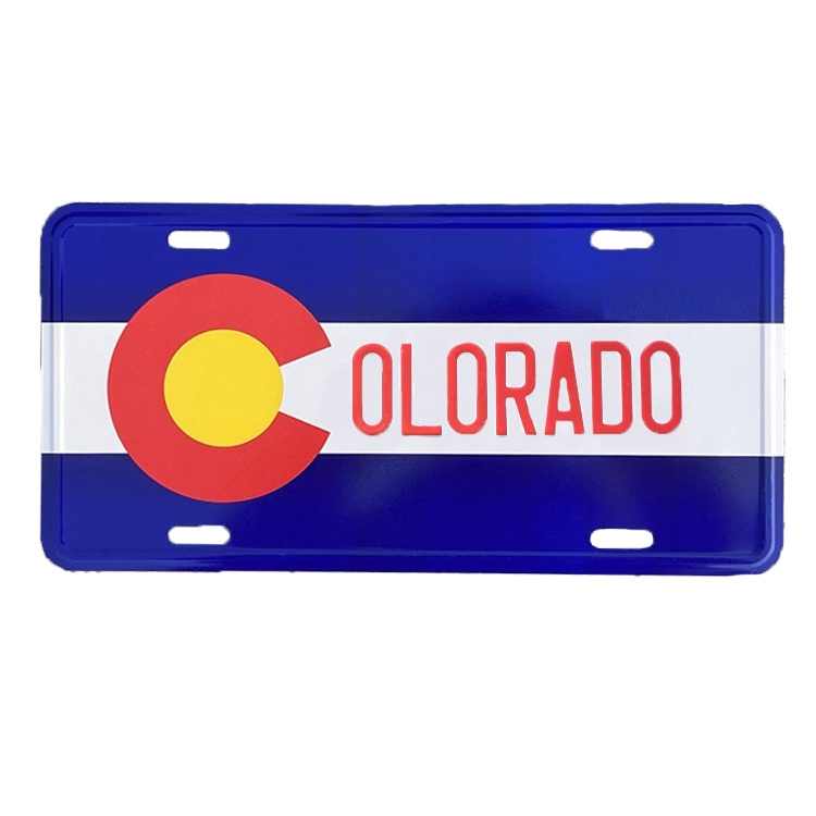 Customized Aluminum Metal 3D Mini License Plate USA Colorado Souvenir Magnets