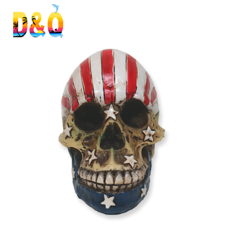 Human Skull Model Figurine Resin Skull Statue for Home Decor