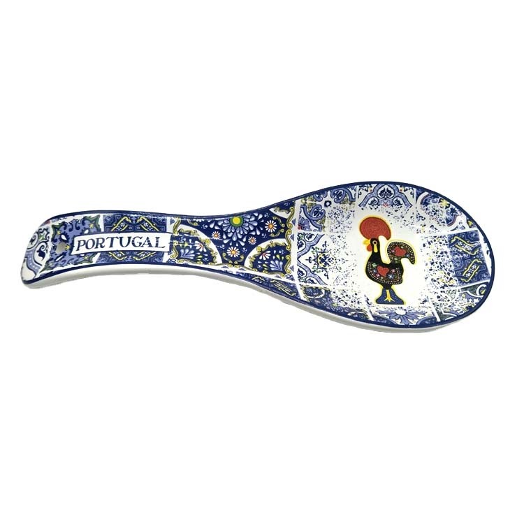 Custom Personalised Ceramic Spoon Tourist Souvenir Portugal Rooster Spoon Rest Holder