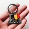 Custom Enamel Metal Tourist Souvenir Keyring Brussels Belgium Souvenir Keychains