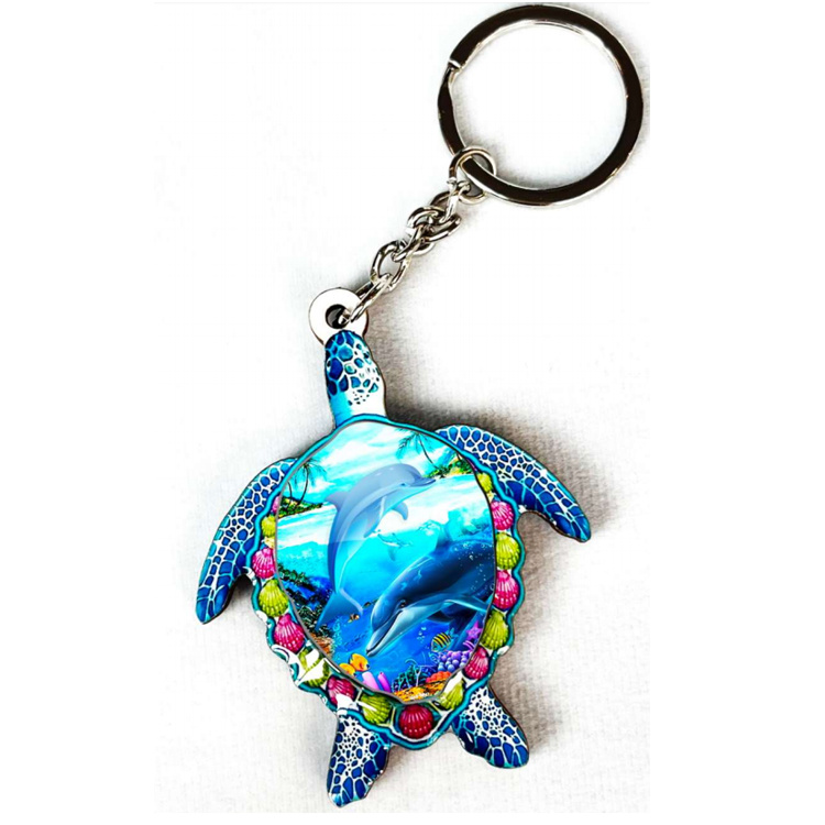 Factory Custom Logo Epoxy MDF Keychain Surfboard Turtle Beach Souvenir Wooden Keyrings