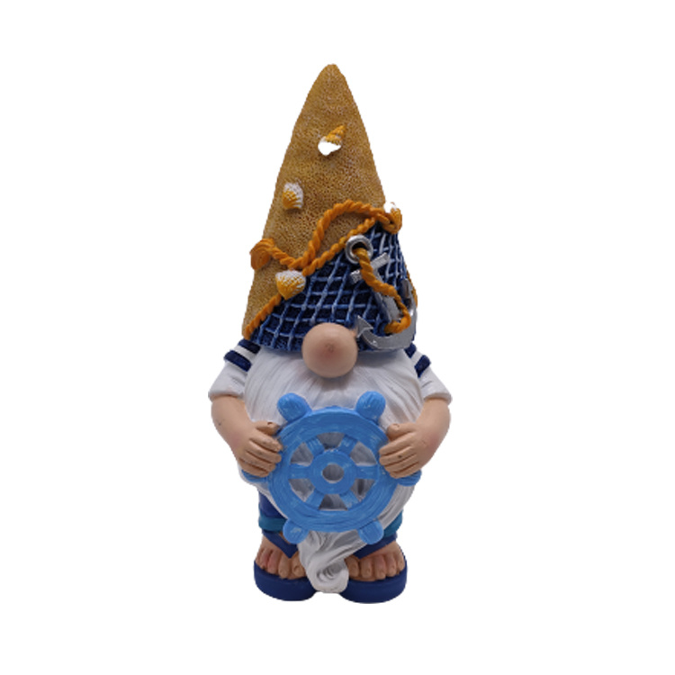 Wholesale Home Decor Garden Halloween Dwarf Summer Beach Gnome Statue Custom Resin Craft Dwarf Figurine