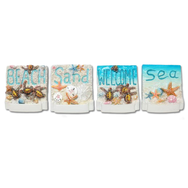 Beach Sand Turtle Shell 3D Resin Refrigerator Magnets Customised Tourist Souvenir Resin Fridge Magnet