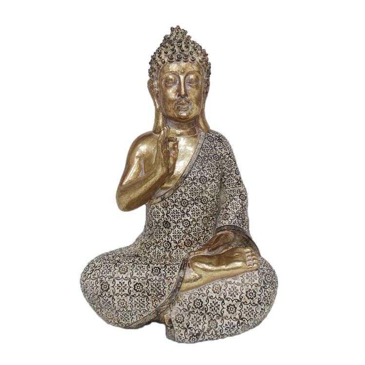 Retro Resin Craft Gold Budha Statue Home Decor