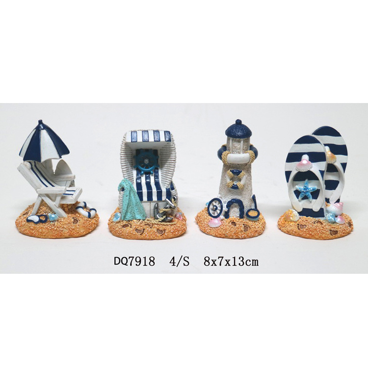 Resin Nautical Flip Flop Figure Figurine Gift Souvenir Home Decor Beach Coastal Ocean Sea Life