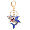 Wholesale Ocean Series Bag Pendant Keychain Zinc Alloy Crystal Rhinestone Shark Keychain