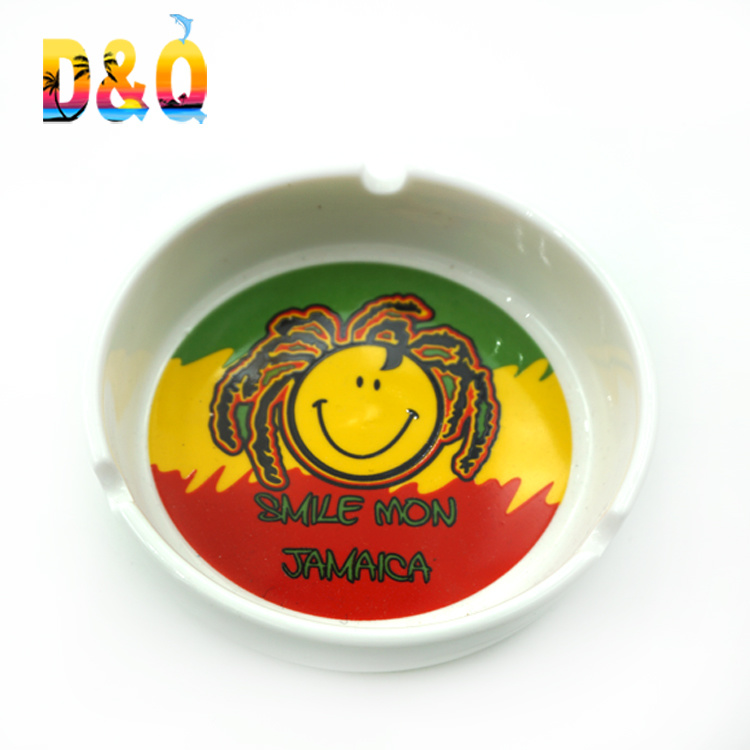 Manufacturer Wholesale Souvenir Personalized Porcelain Smoking Custom Logo Ceramic Ashtray