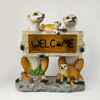 Custom Outdoor Garden Decor Resin Welcome Sign Animal Statue