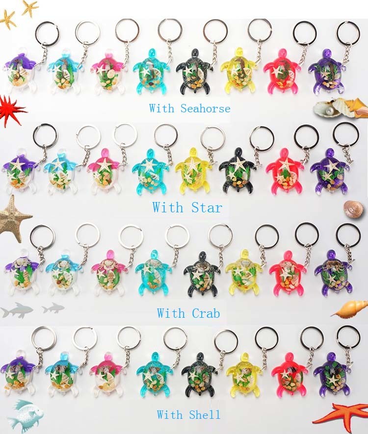 Ocean Series Beach Souvenir Keychain Resin Seahorse Keychain