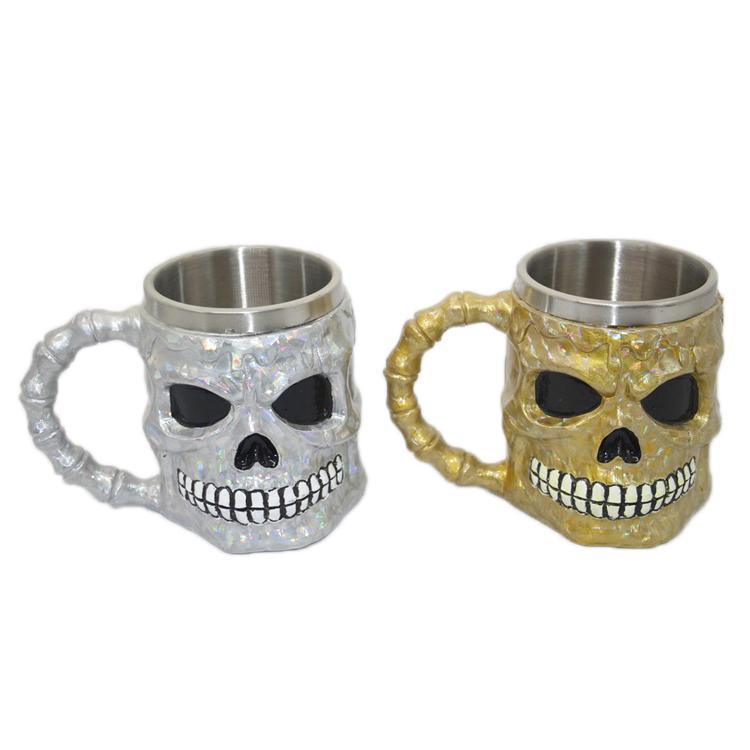 Halloween Decoration Retro Resin Skull Beer Mug Skull Goblet