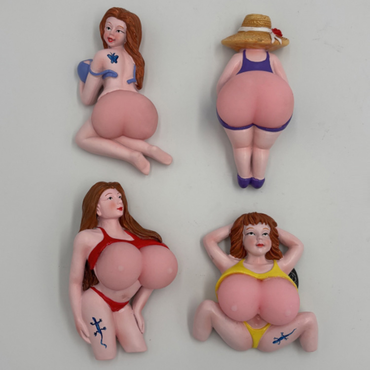 Customized Humor Funny Resin Silicone Refrigerator Magnet Sexy Boobs Fridge Magnet