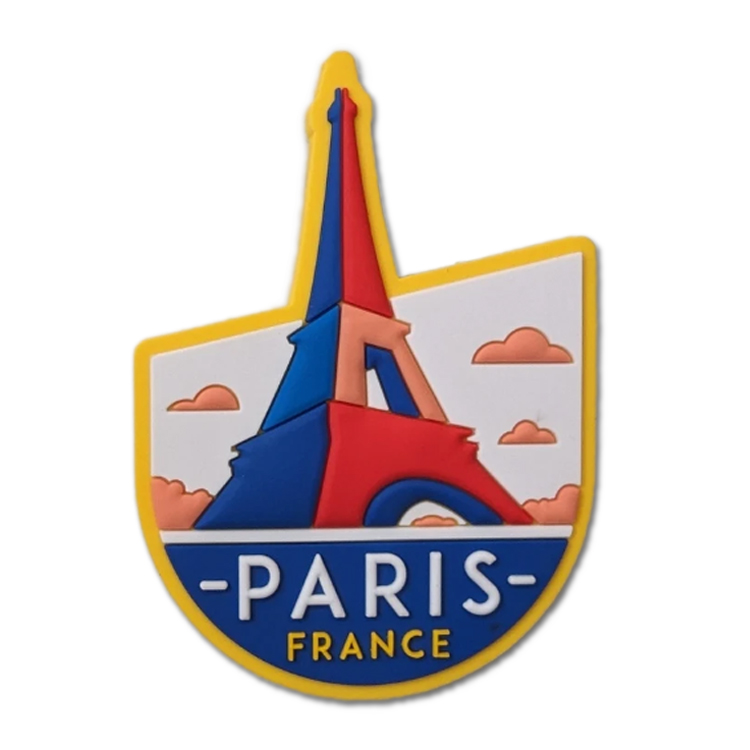 Custom Design Travel Gift Rubber PVC Eiffel Tower Paris France Souvenir Fridge Magnet