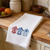 Custom Embroidery logo Tea Towel Ocean Theme Turtle Beach Souvenir Kitchen Cotton Tea Towels