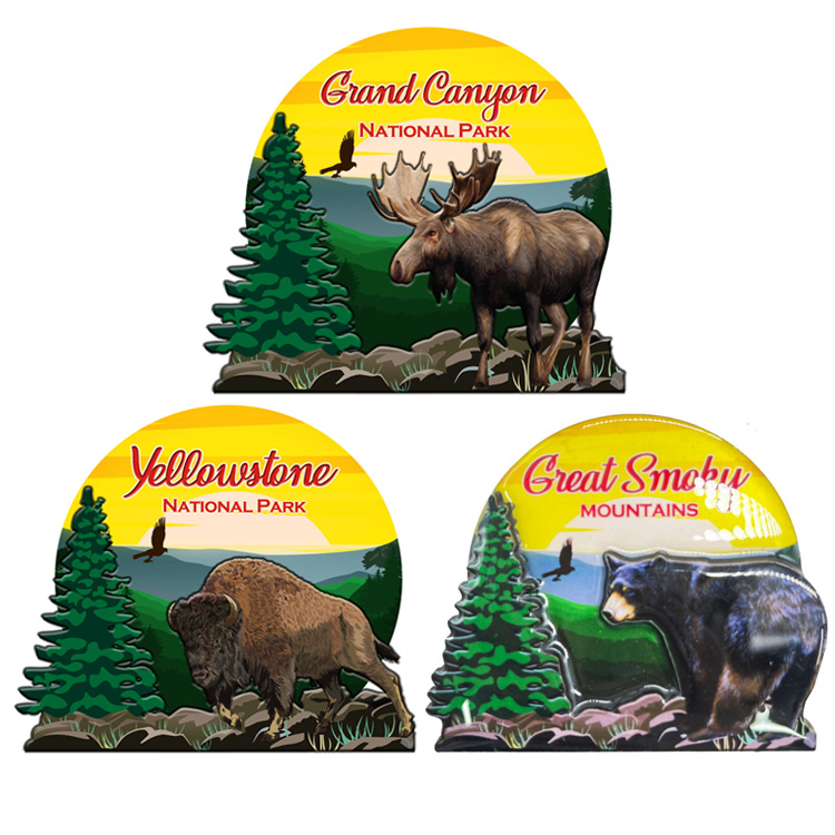 Customized MDF Wood Black Bear Fridge Magnet Rocky Mountain National Park Souvenir Fridge Magnet