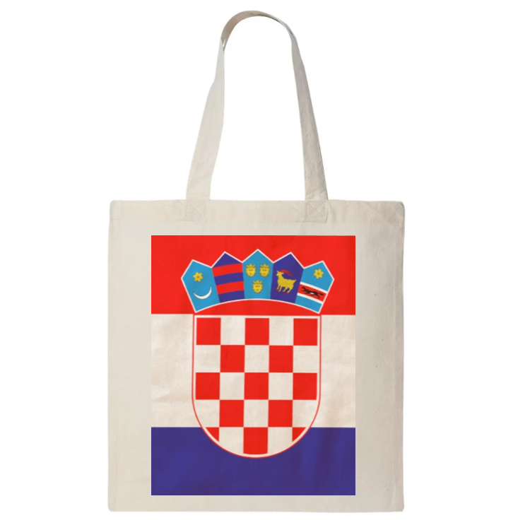 Custom Logo Canvas Beach Bag Zadar Split Zagreb Dubrovnik Croatia Souvenir Tote Bag