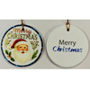 Factory Custom 3d Printed Ceramic Christmas Decoration Hanging Sublimation Ceramic Christmas Ornament