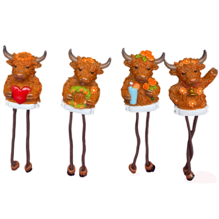 Customized Logo Hand Painted Scottish Scotland Souvenir Magnet Resin Highland Cow Fridge Magnet