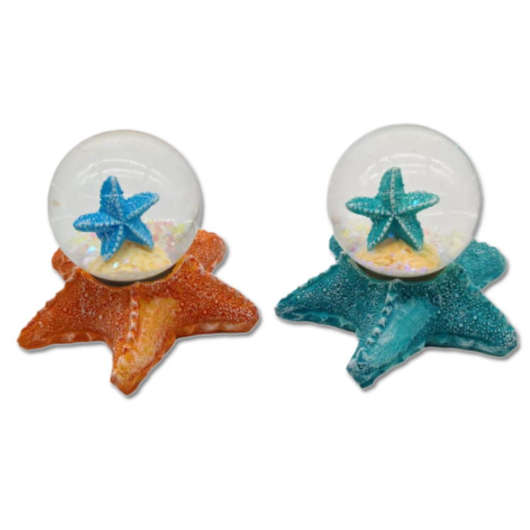 Custom Logo Design Sea Animal Beach Souvenir Miniature Resin Water Globe Crab Snow Globe