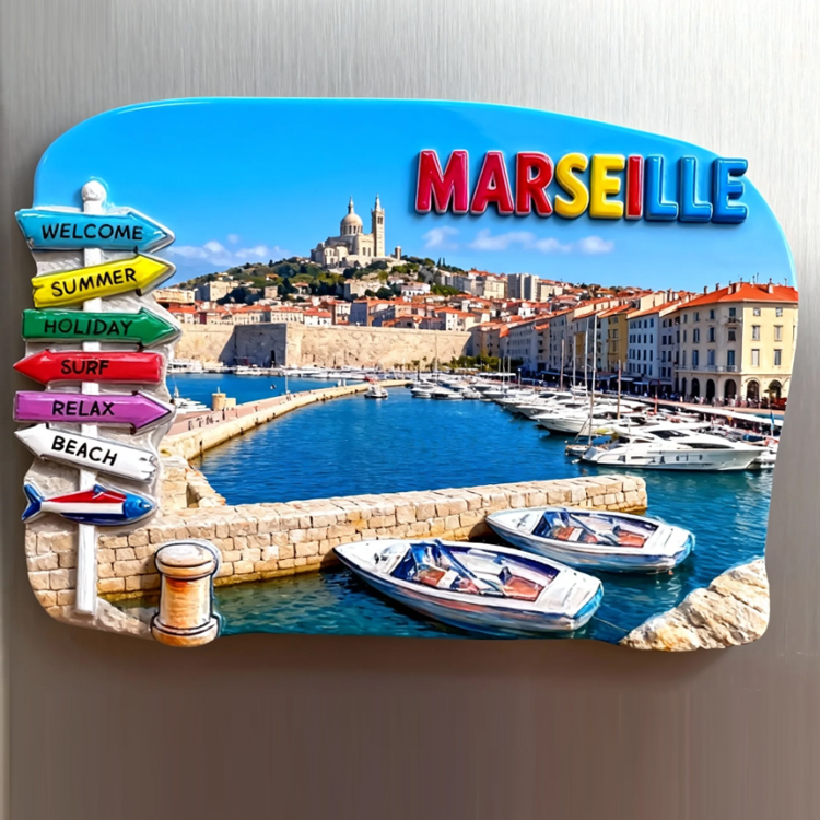 Custom Travel Gift Magnet Resin France City Marseille Cannes Nice Souvenir Fridge Magnet
