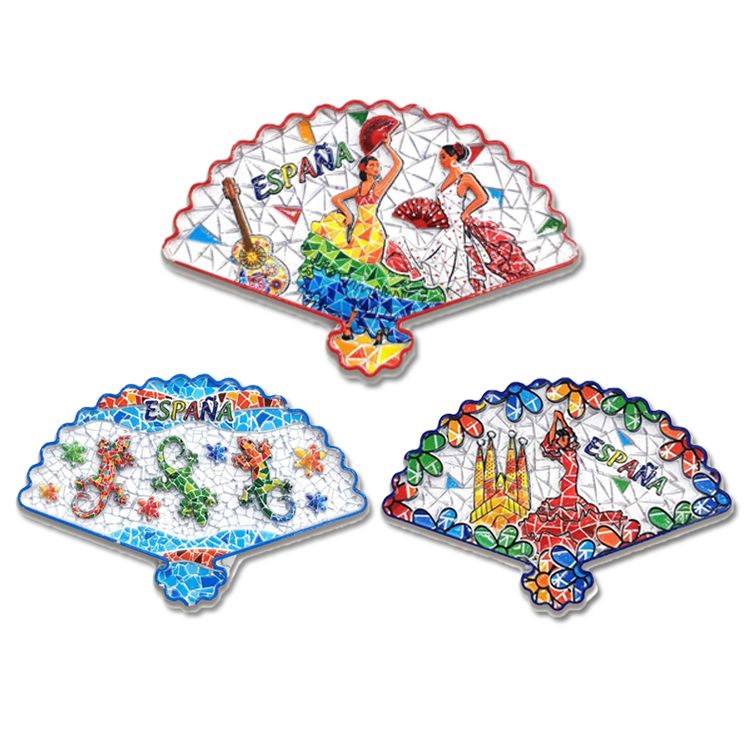 Custom Logo Printing Beach Resin Refrigerator Magnet Spain Souvenir Costa Brava Fridge Magnet