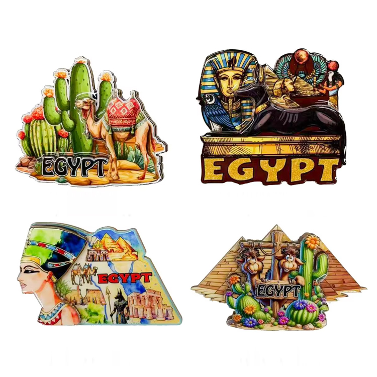 Factory Custom MDF Wood Resort Pharaoh Cairo Ancient Pyramids Egypt Egyptian Souvenirs Fridge Magnet