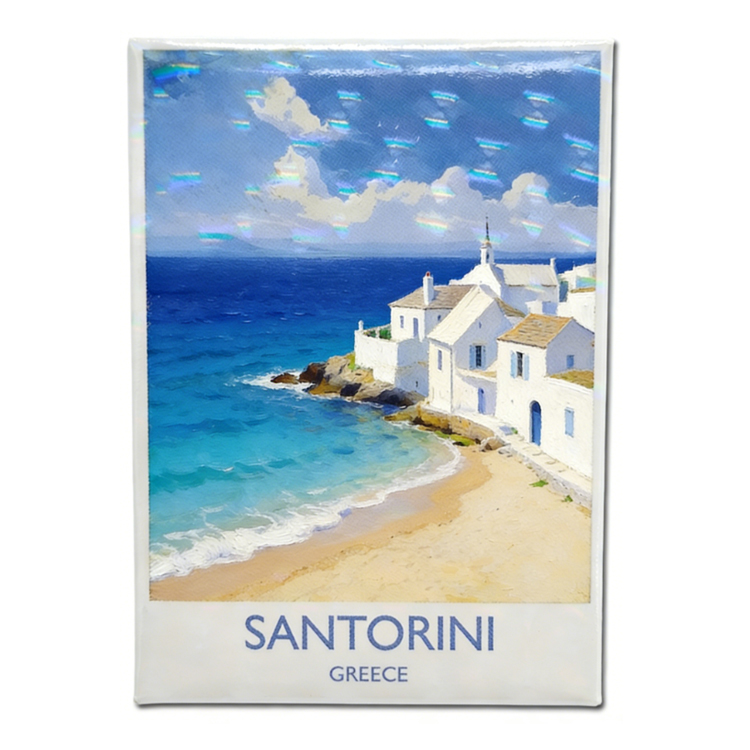 Customized Logo Printed Shiny Rectangle Photo Holographic Tin Magnet Slovenia Souvenir Maribor Fridge Magnet