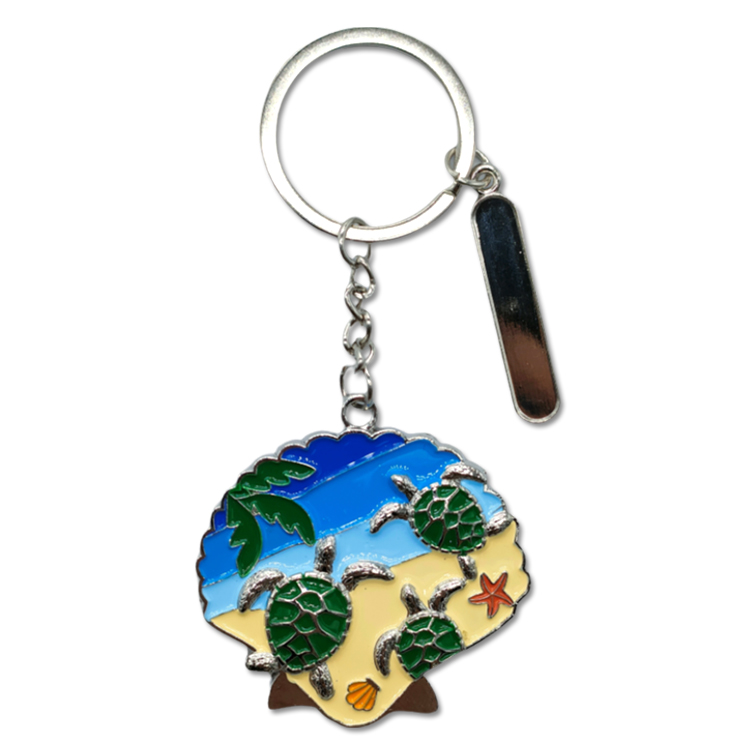 Custom Logo Metal Foil Ocean Beach Los Cabos Cozumel Cabo San Lucas Mexico Souvenir Keychain