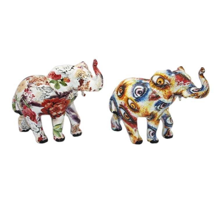 Water Transfer Home Decorative Accessories Resin Elephant Figurine Decoration Elephant Statue