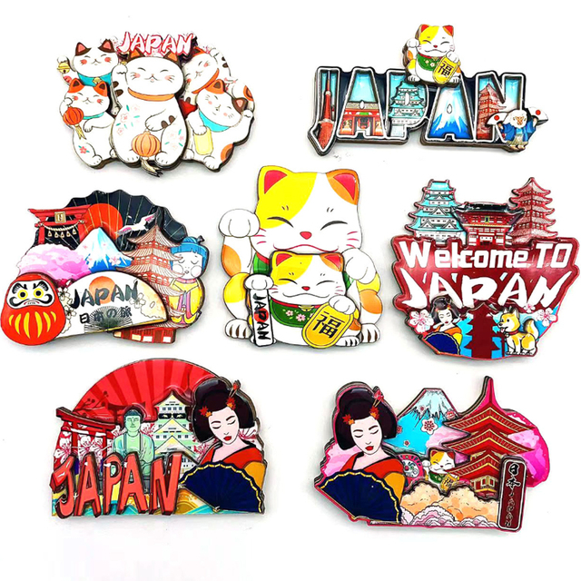 Japan MDF Wood Magnet Windmill Okinawa Souvenir Fridge Magnet