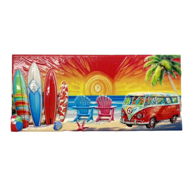 Factory Custom Logo Resin Printing Palm Tree Beach Sunset Souvenir Santa Barbara California Fridge Magnet
