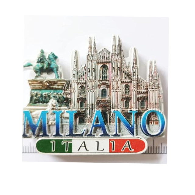 Custom Italy Refrigerator magnet Church Gothic Milan Cathedral Resin Milan Italy Souvenir Fridge Magnet
