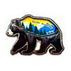 Custom Logo Black Bear Design MDF Wood Fridge Magnet Pennsylvania Mountain Vacation Pocono Souvenirs Fridge Magnet