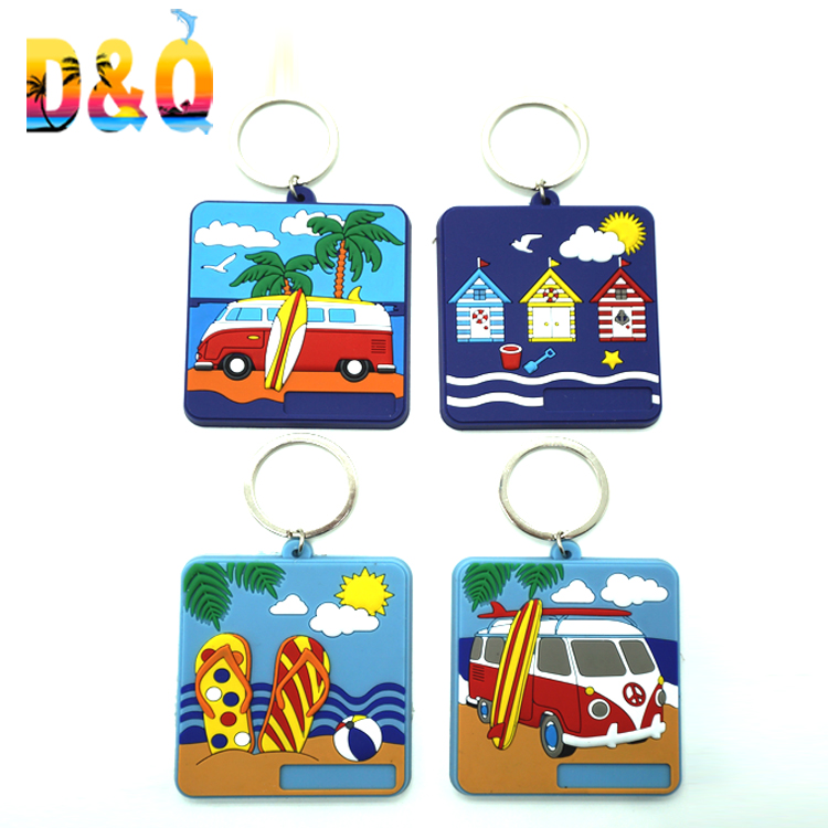 Wholesale Customized Logo I love Beach Souvenir Pvc Keychain Custom Rubber Letter Keychain