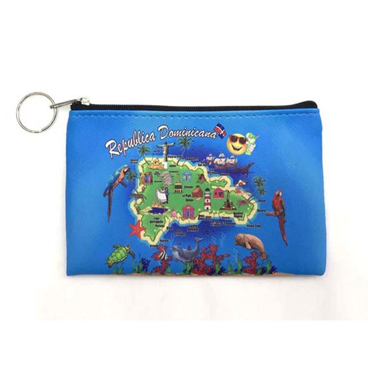 Beach Souvenir Turtle Coin Purse Custom Mini PU Leather Zipper Coin Pouch