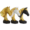 Modern Home Office Decoration Golden Resin Horse Head Statue