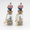 Tourist Beach Souvenir Cork Glass Bottle with Sand and Shell Inside