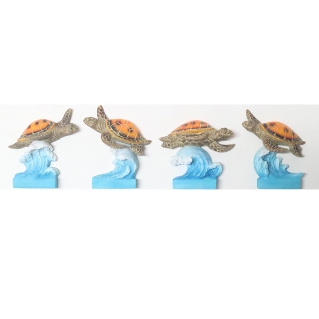 Wholesale Tourist Souvenirs Custom Hand Painted Beach Resin Turtle Fridge Magnet