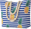 Striped Beach Bag for Women, Extra Large Tote Bag for Ladies, Canvas Beach Shoulder Handbag for Women